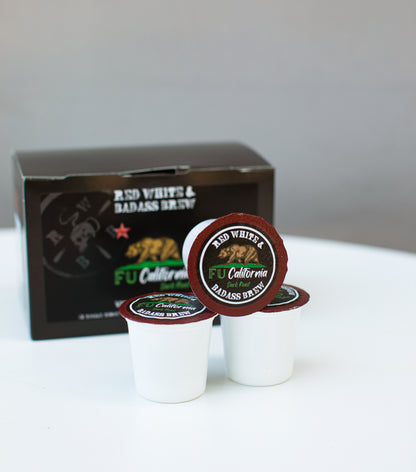 FU CALIFORNIA- K-CUPS - Red, White, & Badass Brew