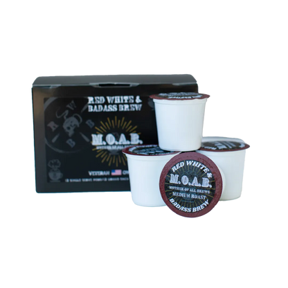MOTHER OF ALL BREWS (MOAB)- K-CUPS - Red, White, & Badass Brew