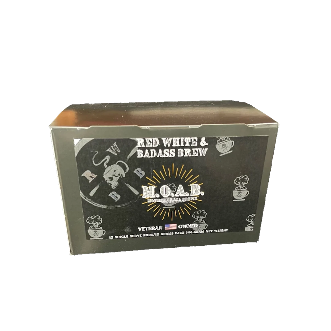 MOTHER OF ALL BREWS (MOAB)- K-CUPS - Red, White, & Badass Brew